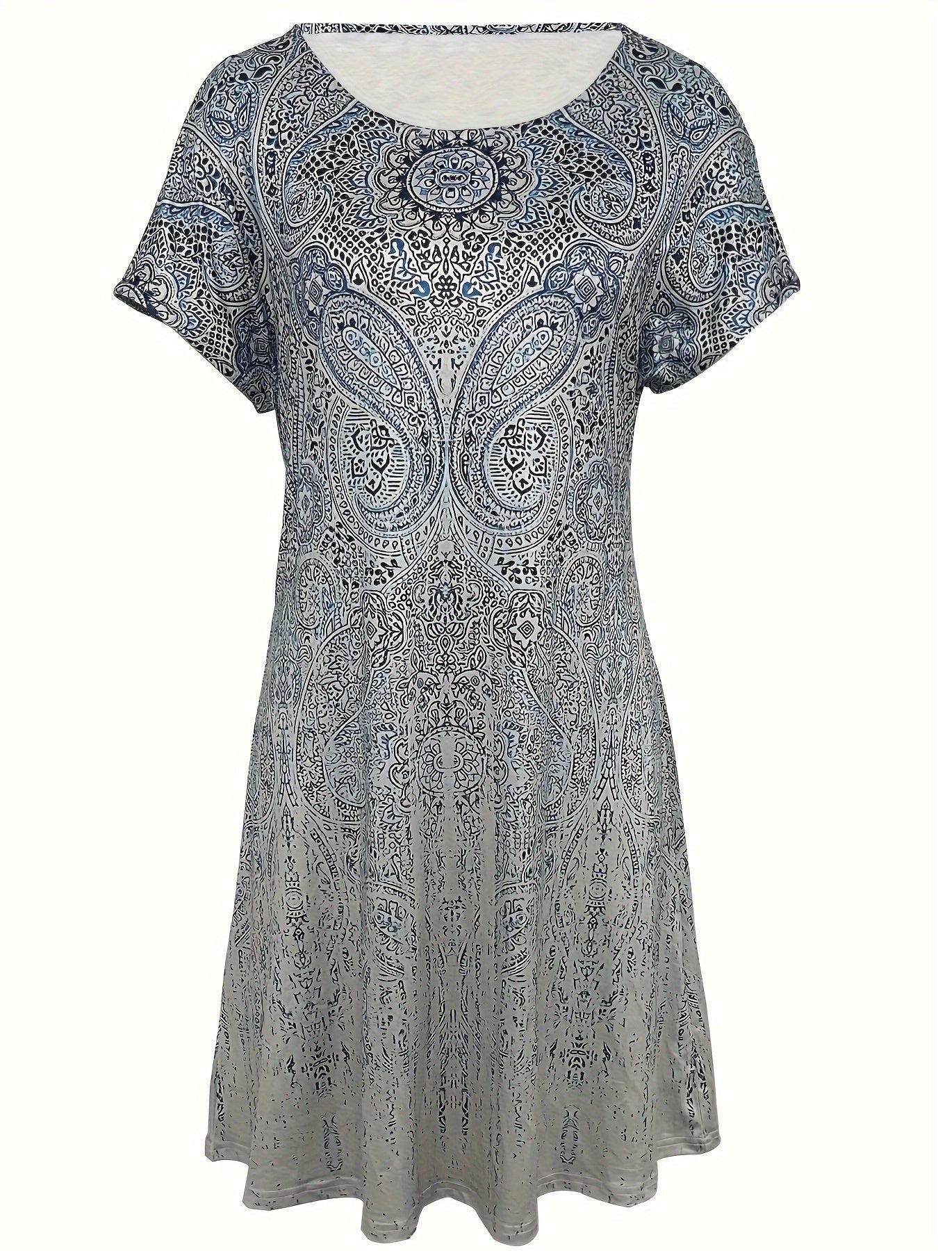 Robe mini femme – Coupe ample – Tissu respirant – Manches courtes – Col rond
