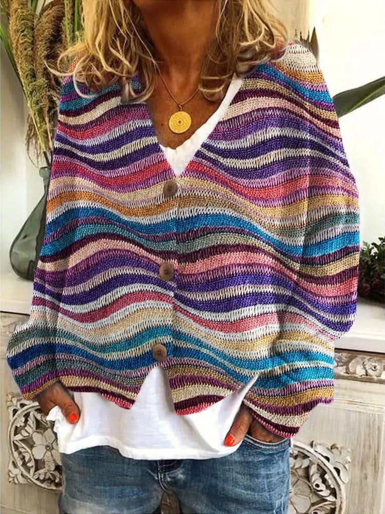 Veste en tricot douce et décontractée pour femme