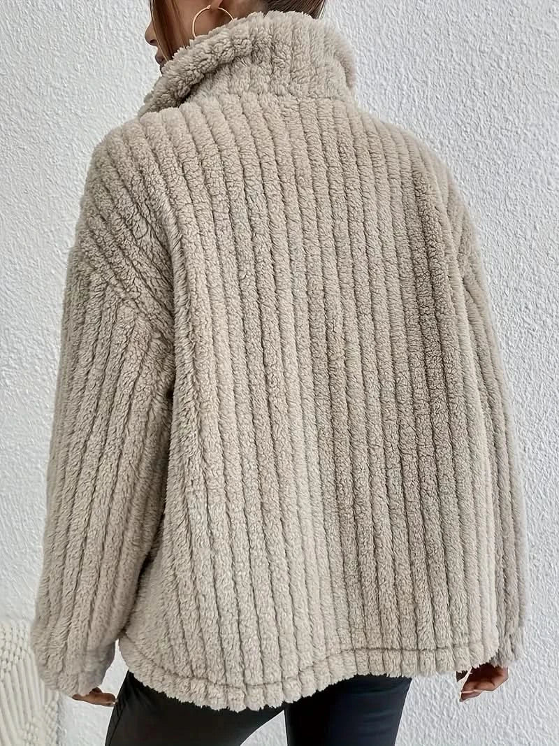 Chandail chaud en tricot ample et pelucheux pour femme