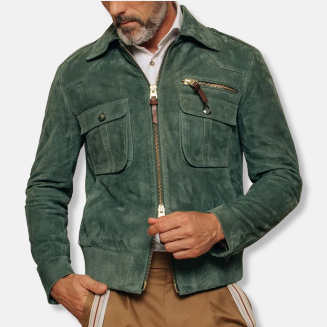 Homme Veste - Coupe Slim - Col Chemise - Longueur Taille