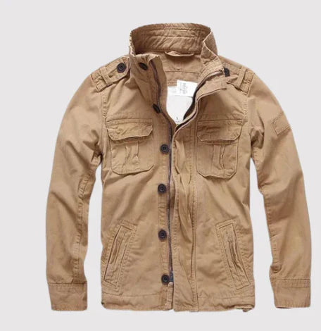 Veste homme – Coupe regular – Denim respirant – Poches multiples – Col montant