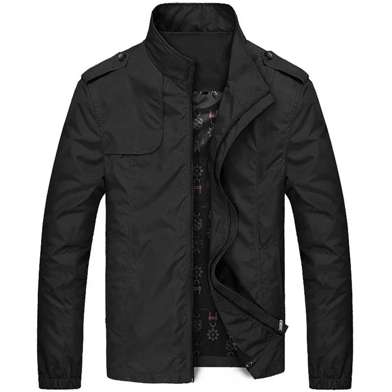 Veste cargo homme – Coupe regular – Tissu léger résistant – Col montant – Poches à rabat