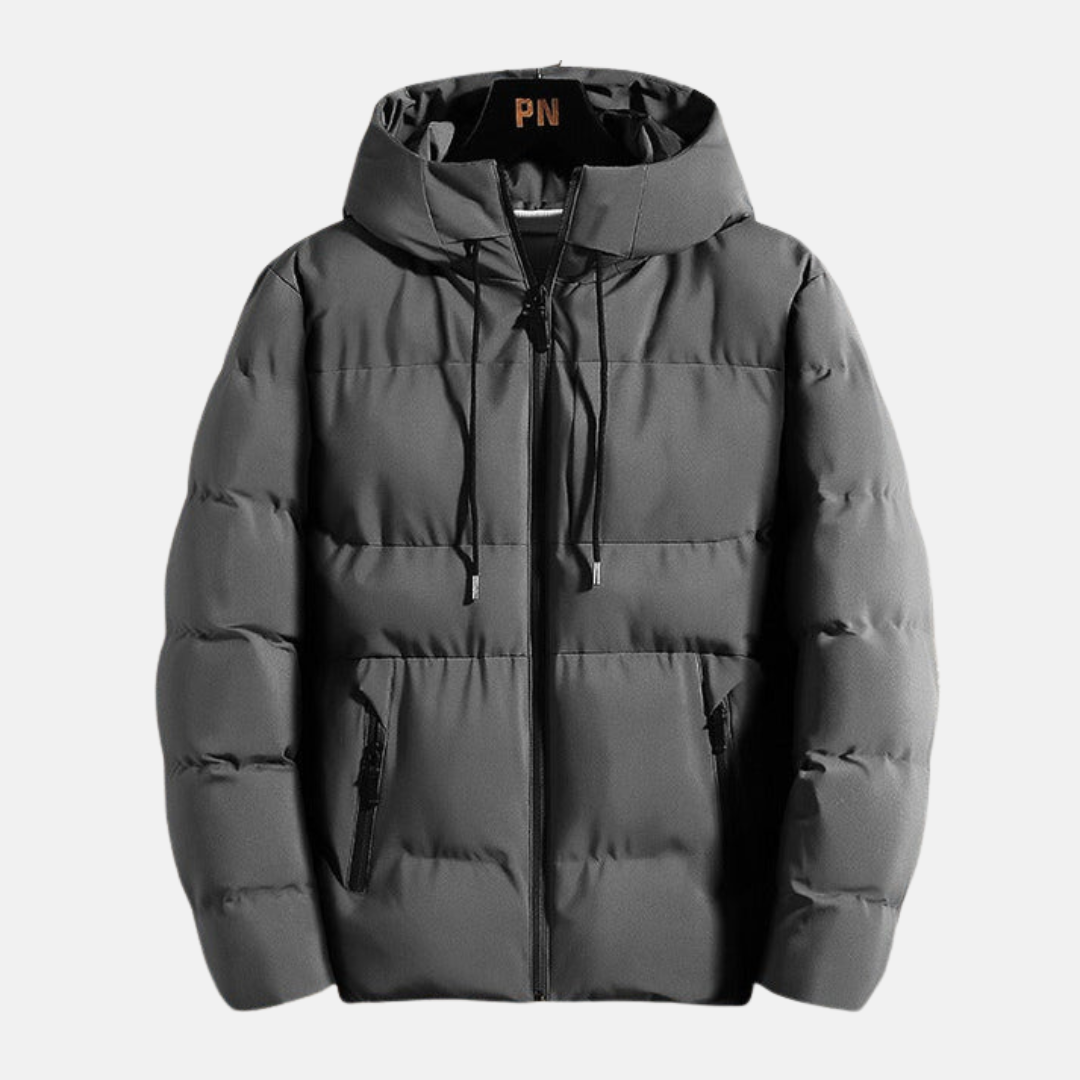 Veste à capuche homme – Coupe slim – Matelassée – Isolation chaude – Poches zippées
