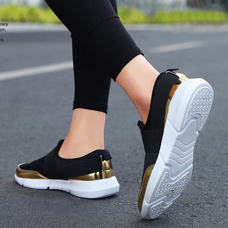Baskets Femme - Slip-On Confort - Bande Élastique - Design Moderne Casual