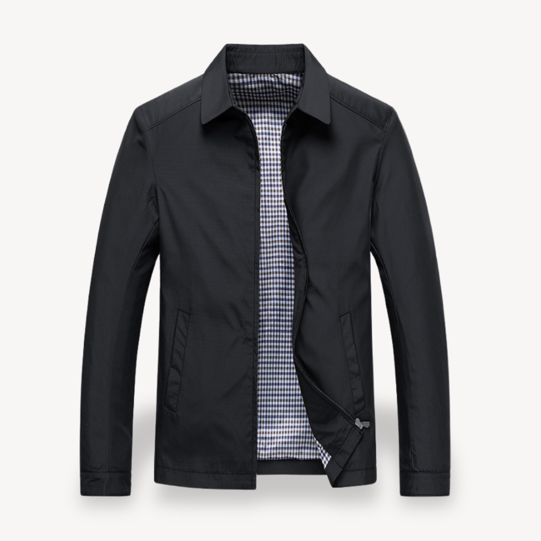 Veste homme – Coupe slim – Tissu respirant – Fermeture zippée – Col chemise