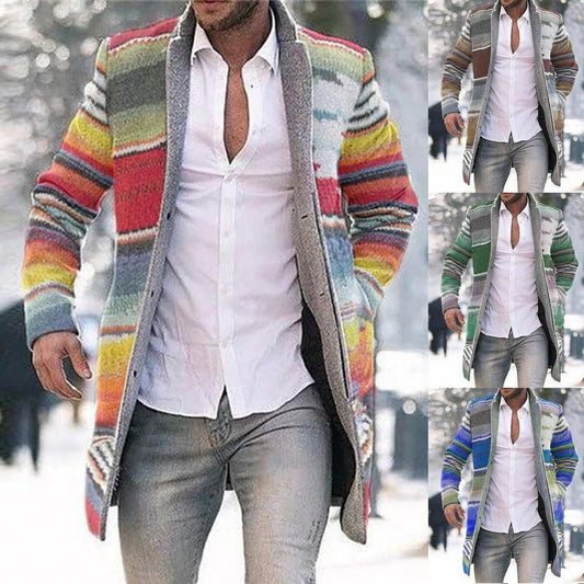 Ole - Manteau long multicolore pour homme