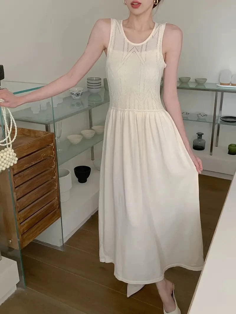 Irma - Robe large plissée blanche