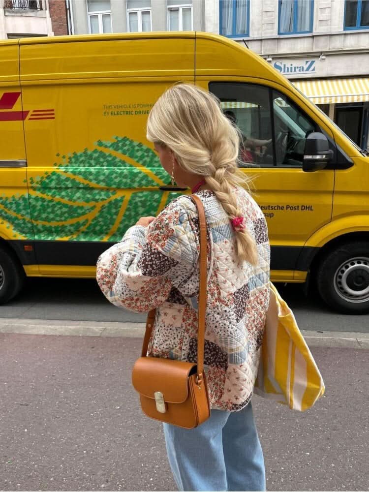 Veste d'automne en coton vintage élégante et confortable pour femme