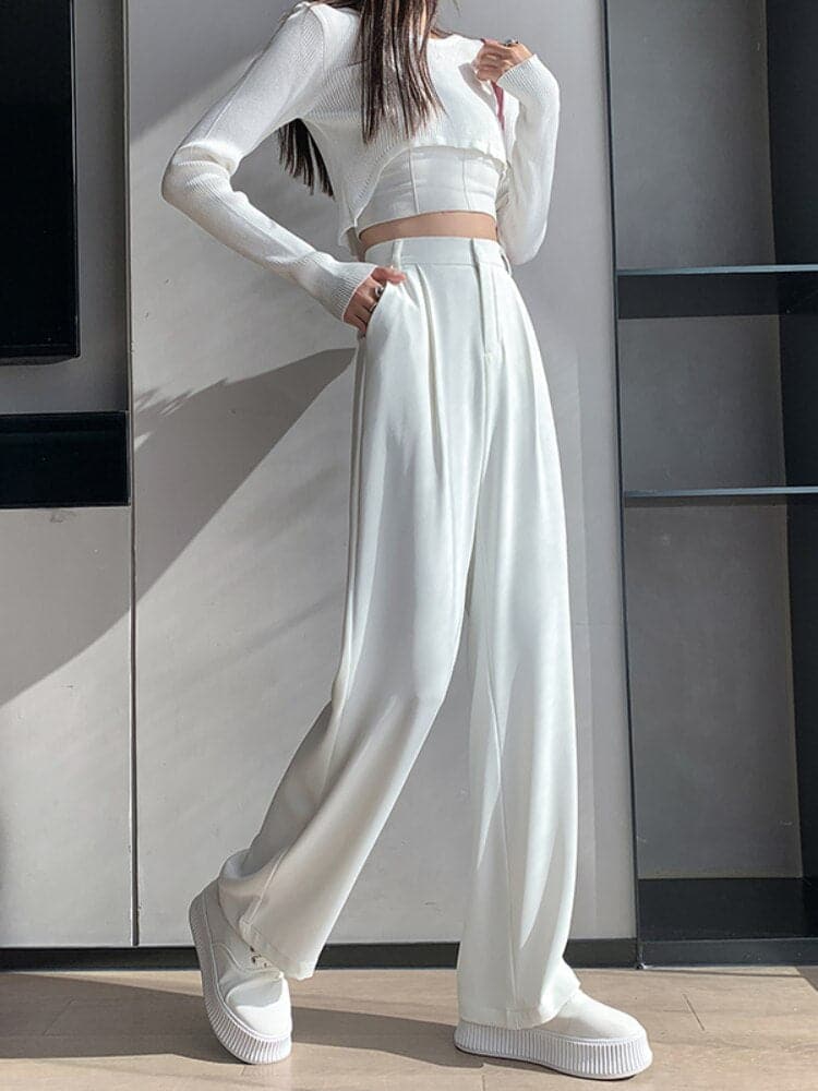 Pantalon Taille Haute Femme - Coupe Moderne Évasée - Élégant et Confortable