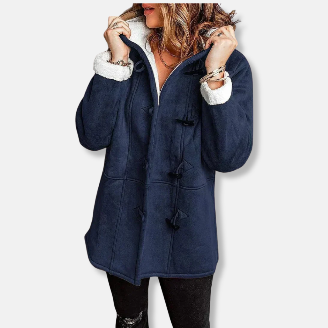Veste polaire femme – Capuche – Doublure douce – Coupe décontractée – Longueur mi-cuisse