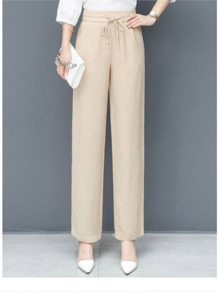 Molly - Magnifique pantalon en tissu avec taille élastique