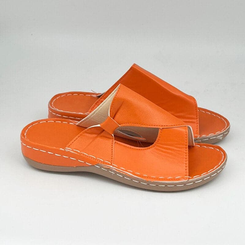 Sandales Femme - Cuir Véritable - Confort Respirant - Semelle Plate Stable