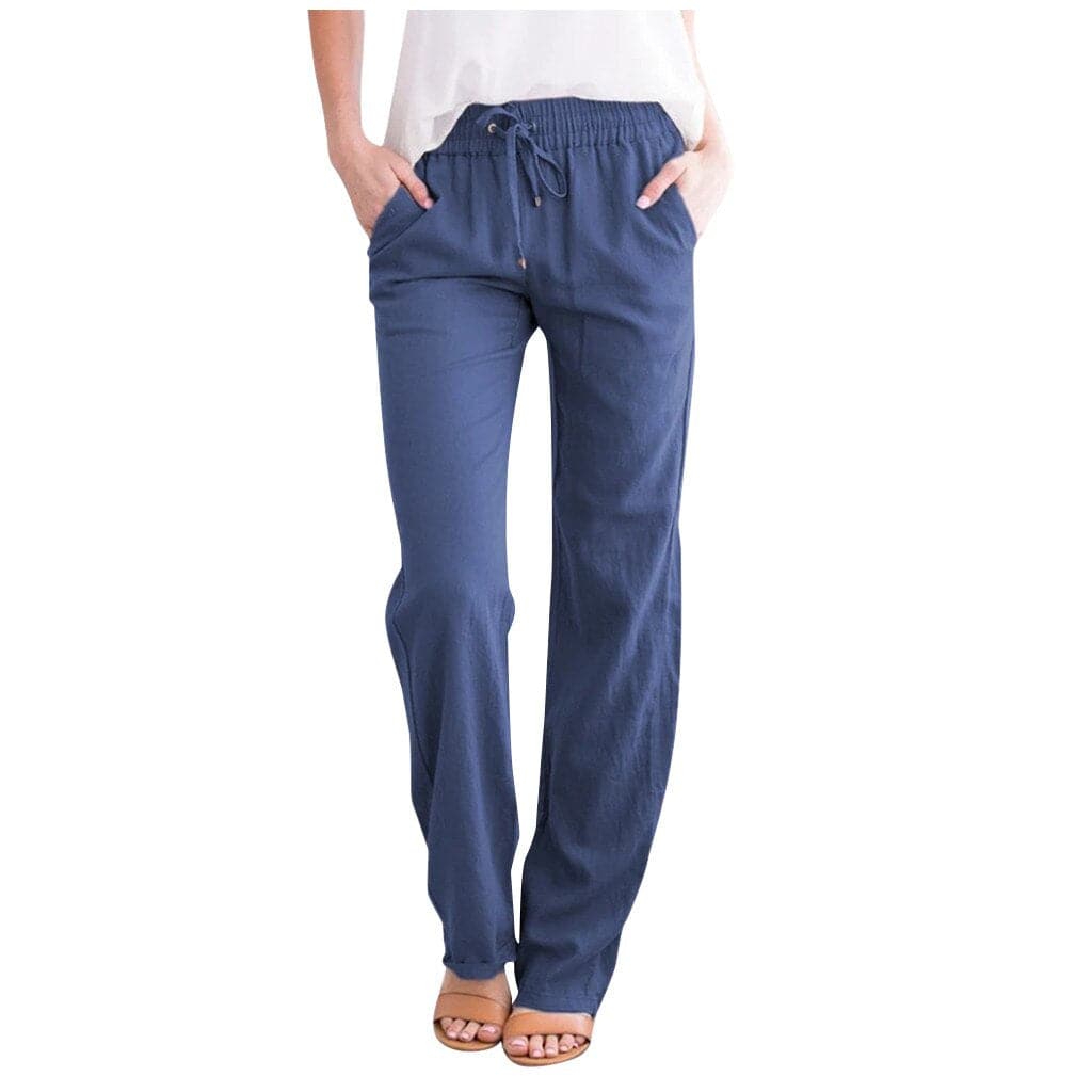Pantalon Femme - Taille Élastique - Coupe Ample - Tissu Doux et Confortable