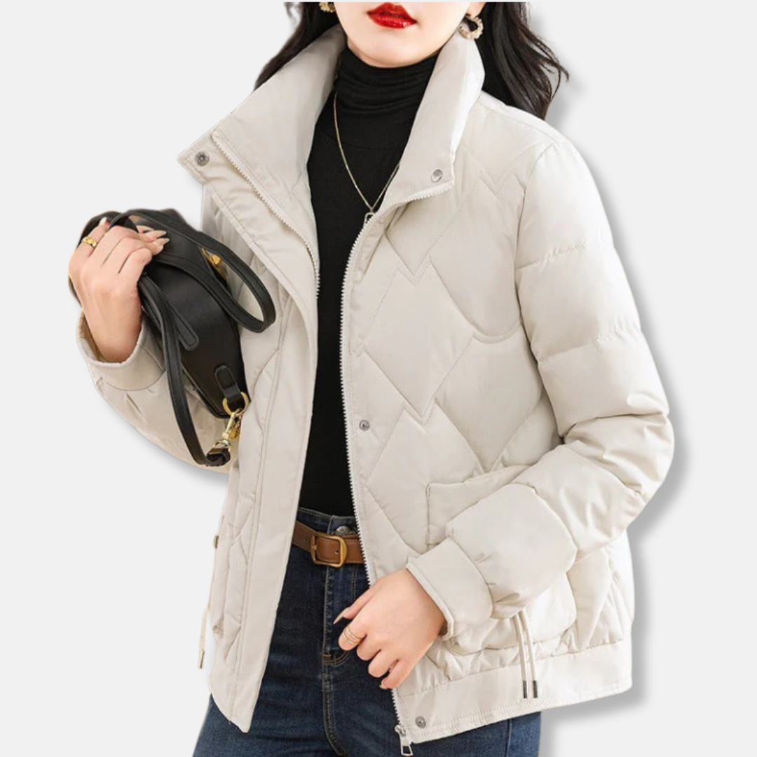 Veste matelassée pour femme - Doublure matelassée isolante - Col montant - Coupe courte