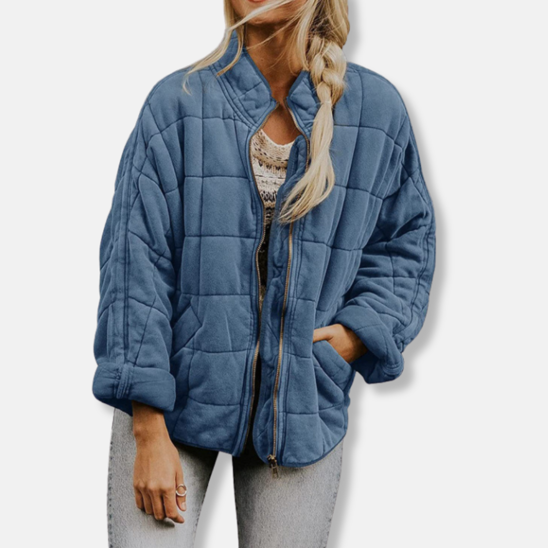 Veste matelassée femme – Coupe décontractée – Col montant – Tissu léger respirant