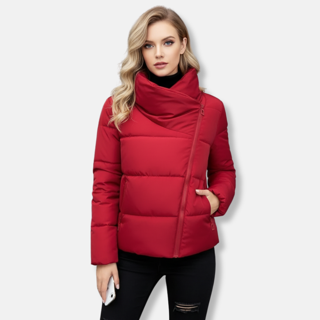 Veste matelassée femme – Coupe régulière – Col montant – Fermeture zippée – Poches sécurisées