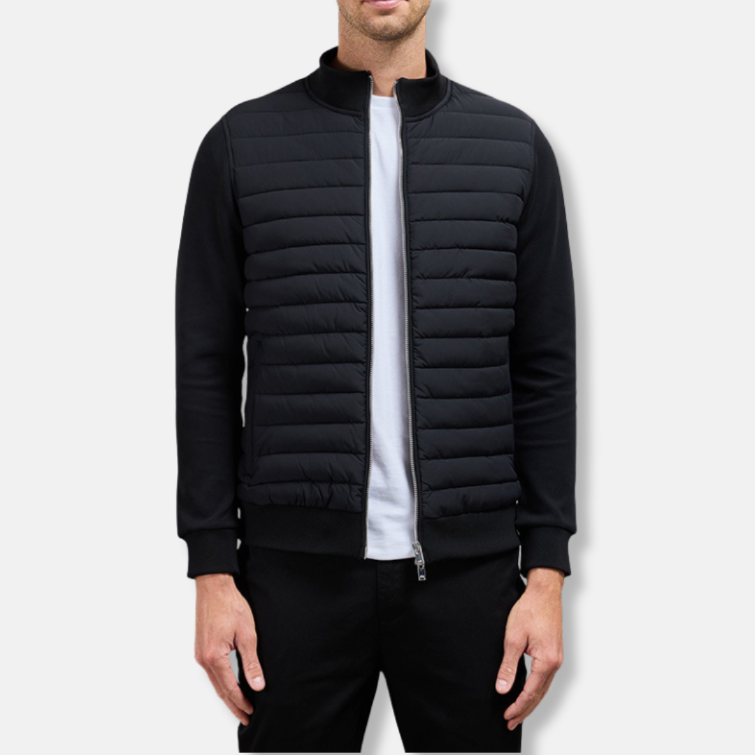 Homme Veste - Tissu Hybride - Coupe Slim - Col Montant