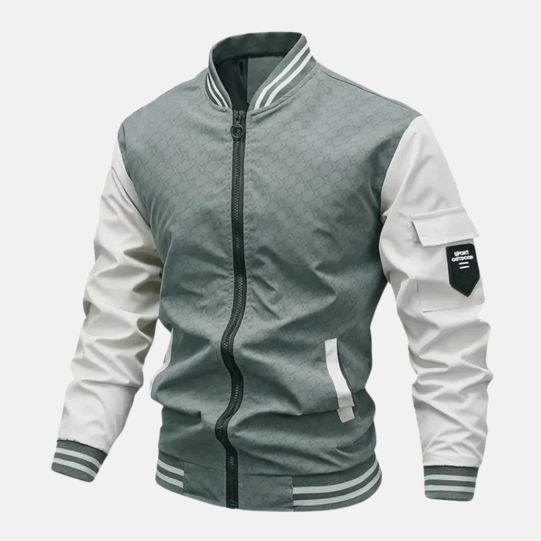 Blouson bombers homme – Coupe standard – Tissu respirant – Fermeture zippée – Poche manche