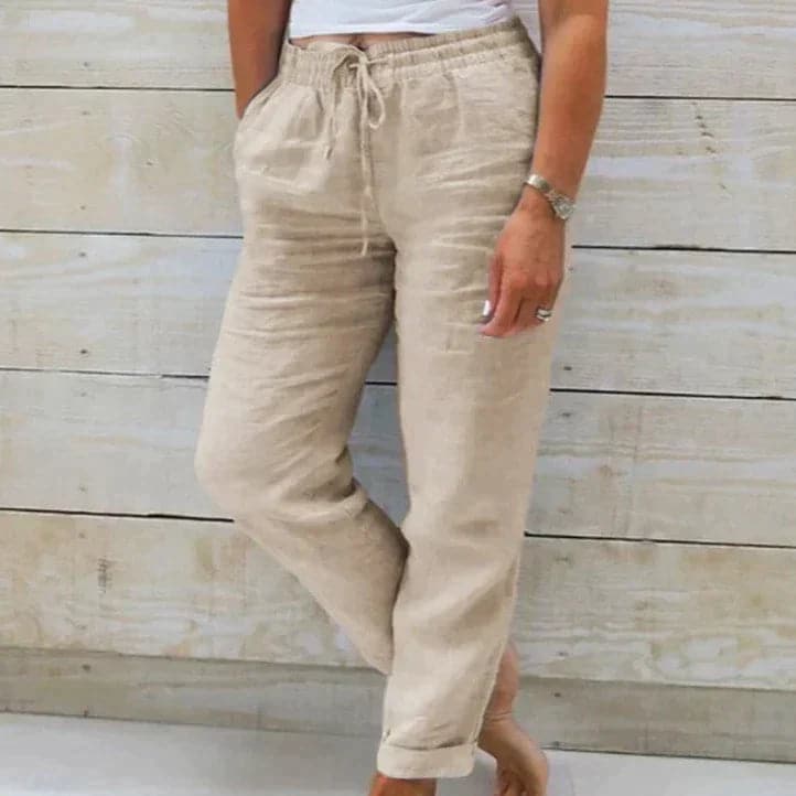 Pantalon Femme - 100% Coton - Taille Élastique - Confortable et Décontracté