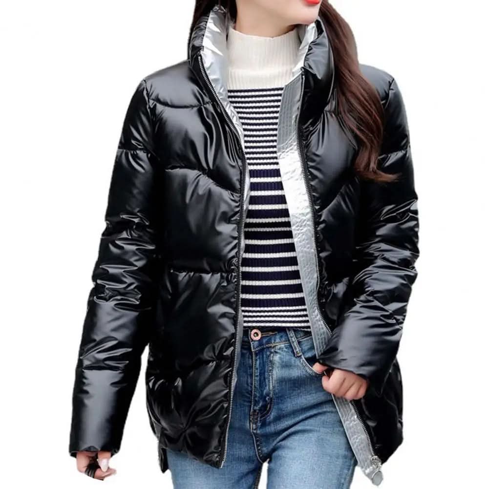 Élégante, Scintillante, Polyvalente Luxe Emerald Puffer Jacket pour Femme