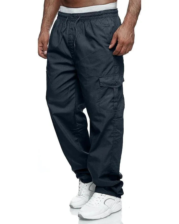 Pantalon Cargo Homme - Taille Élastique avec Cordon - Multiples Poches - Coupe Confortable