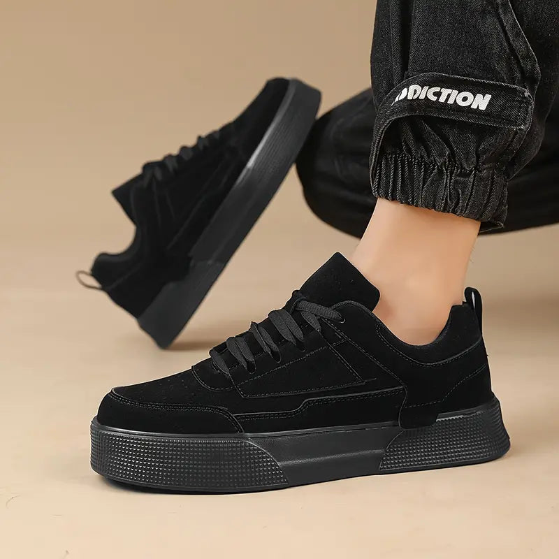 Sneakers Homme - Design Moderne - Basse en Toile ou Daim - Semelle Épaisse Antidérapante - Lacets Ajustables