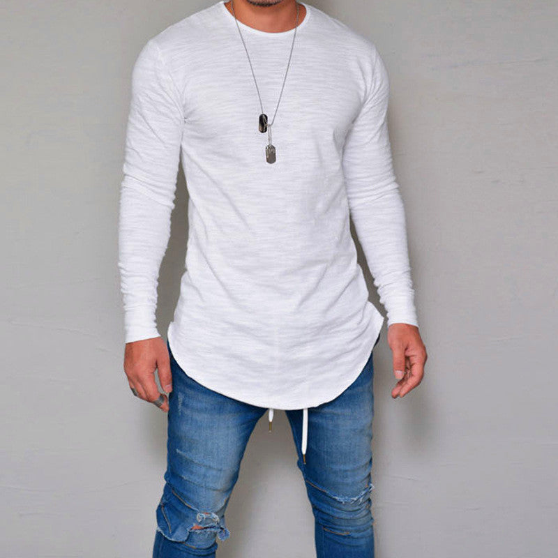 T-shirt manches longues homme – Coupe slim – Col rond – Coton doux respirant