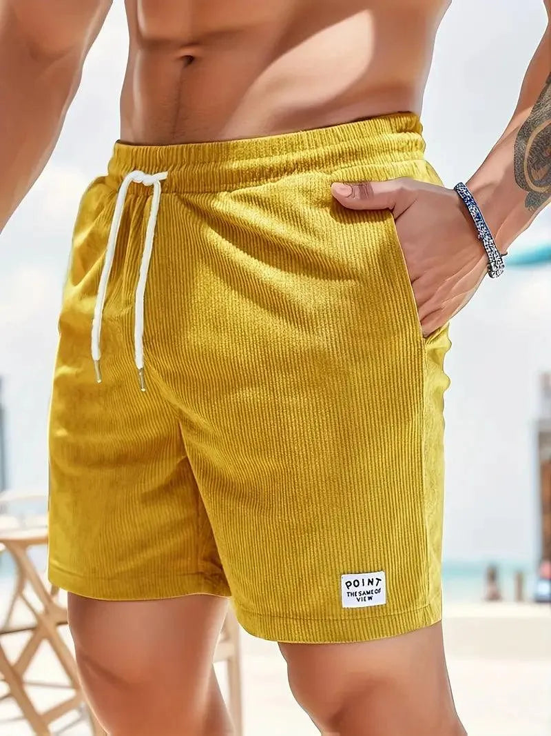 Short Homme - Taille Élastique avec Cordon - Coupe Confortable - Tissu Respirant