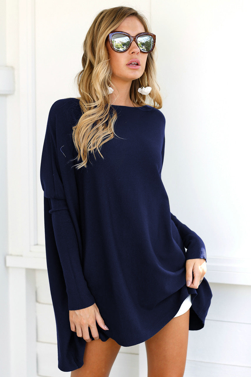 Pull femme – Coupe oversize – Manches longues, style décontracté