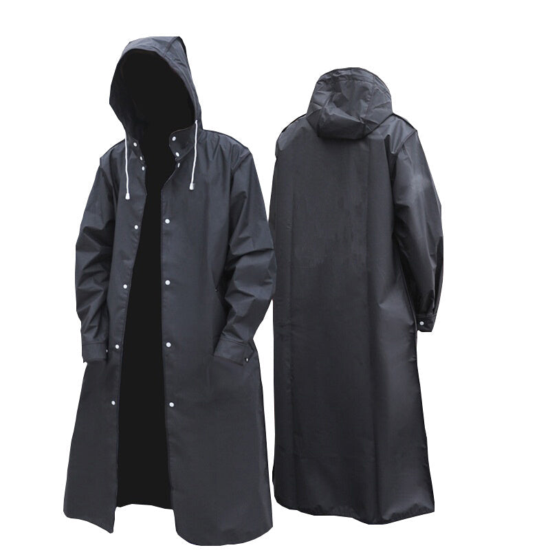 Imperméable unisexe – Coupe oversize – Long – Capuche – Fermeture à pressions