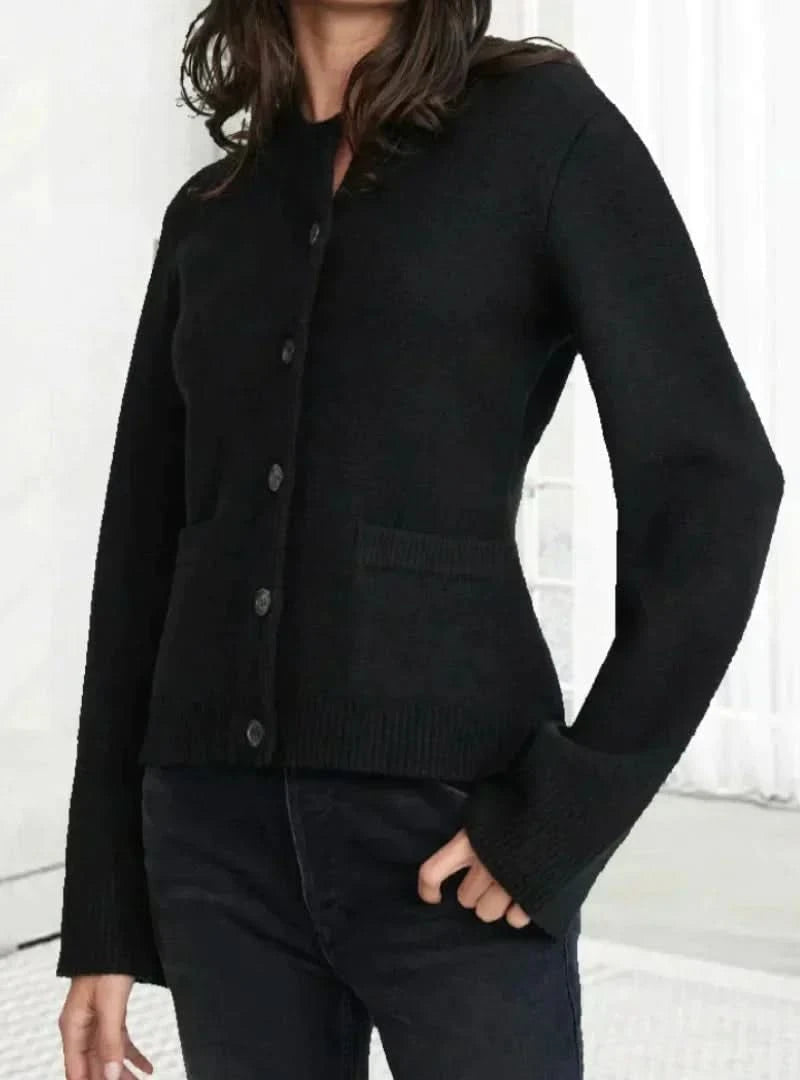 Élégant, Polyvalent, Confortable Cardigan Noir Classique pour Femme