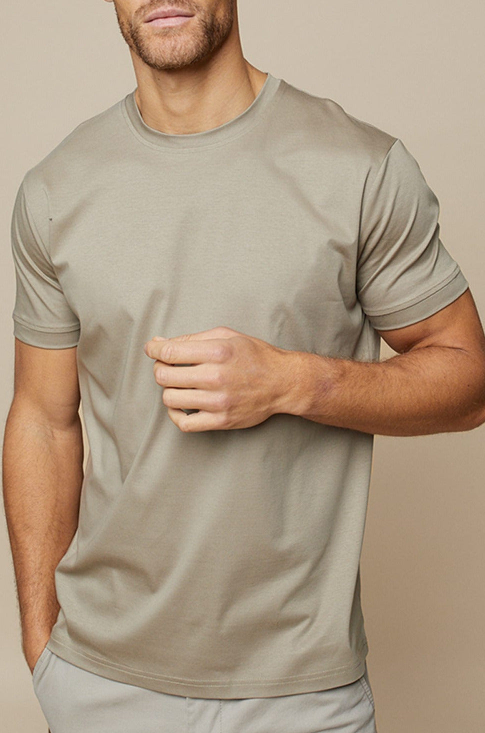 T-shirt col rond homme - Coupe ajustée - Manches courtes - Tissu doux et respirant