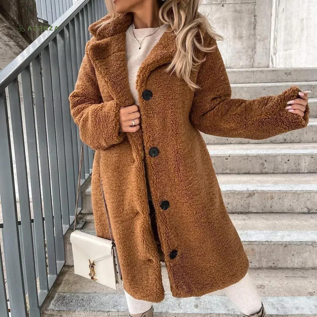 Manteau d'hiver élégant et moelleux pour femme