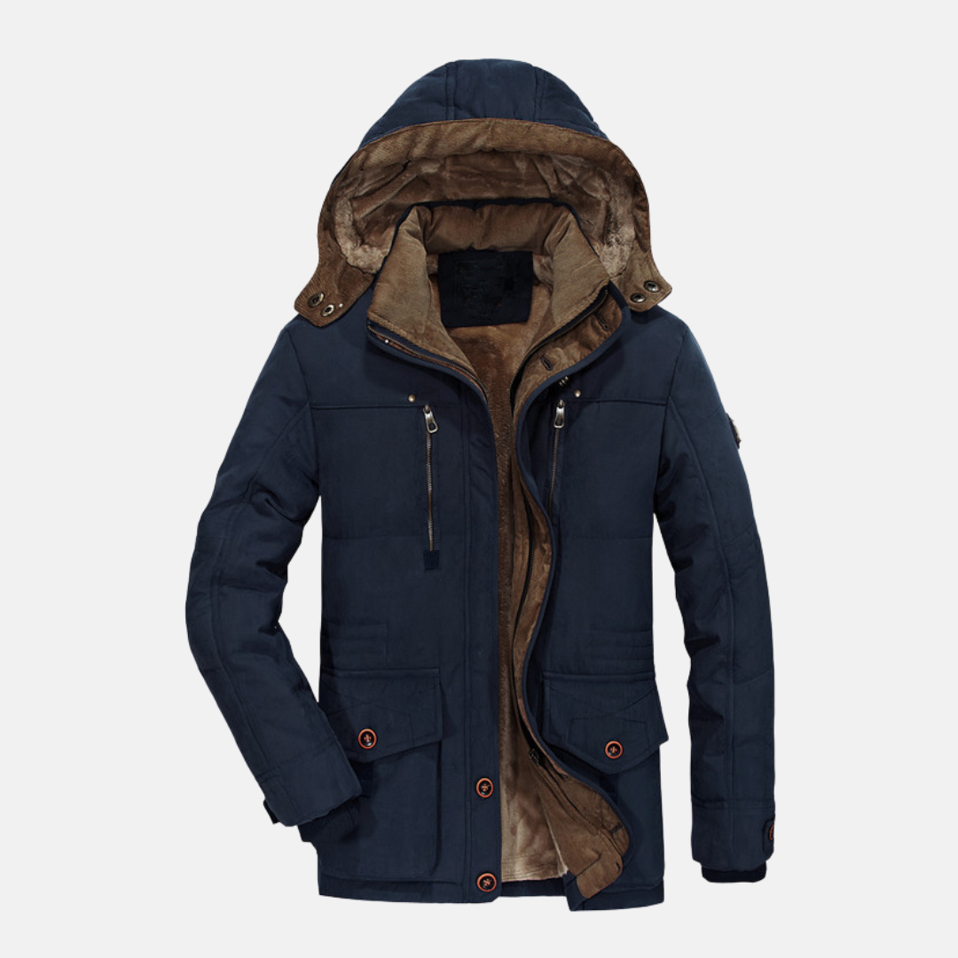 Homme Veste - Tissu Tissé - Col Montant Avec Capuche - Manches Longues