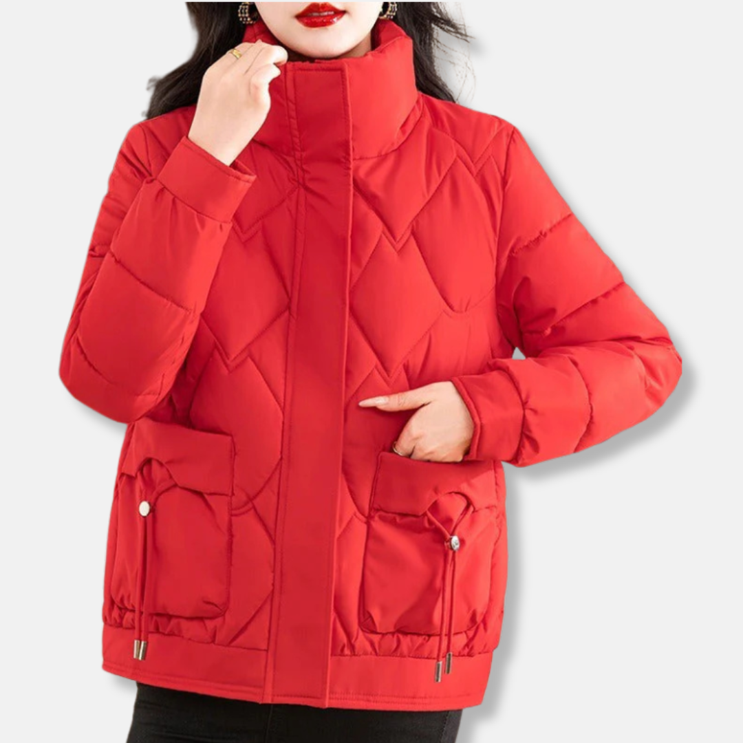 Veste matelassée pour femme - Doublure matelassée isolante - Col montant - Coupe courte