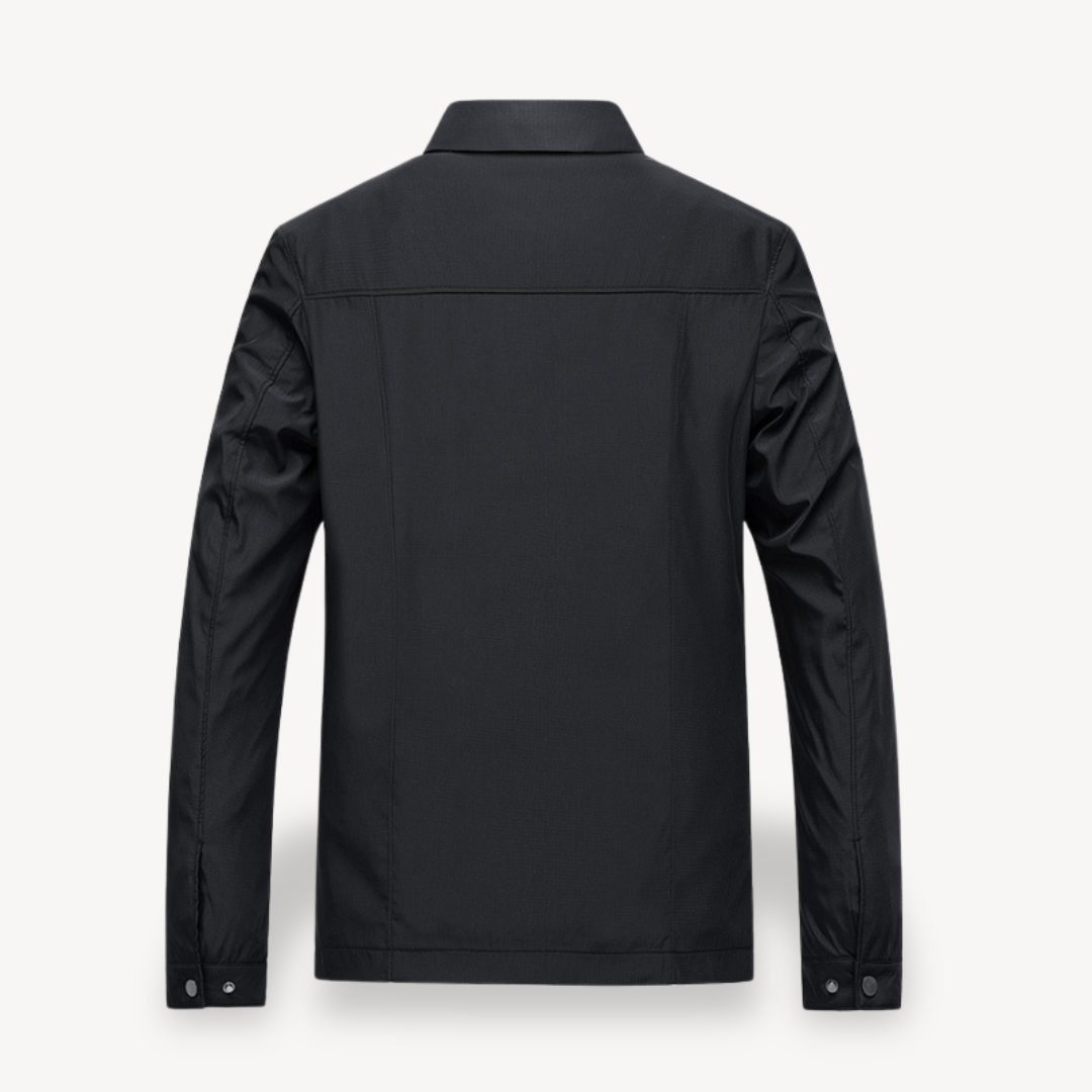 Veste homme – Coupe slim – Tissu respirant – Fermeture zippée – Col chemise