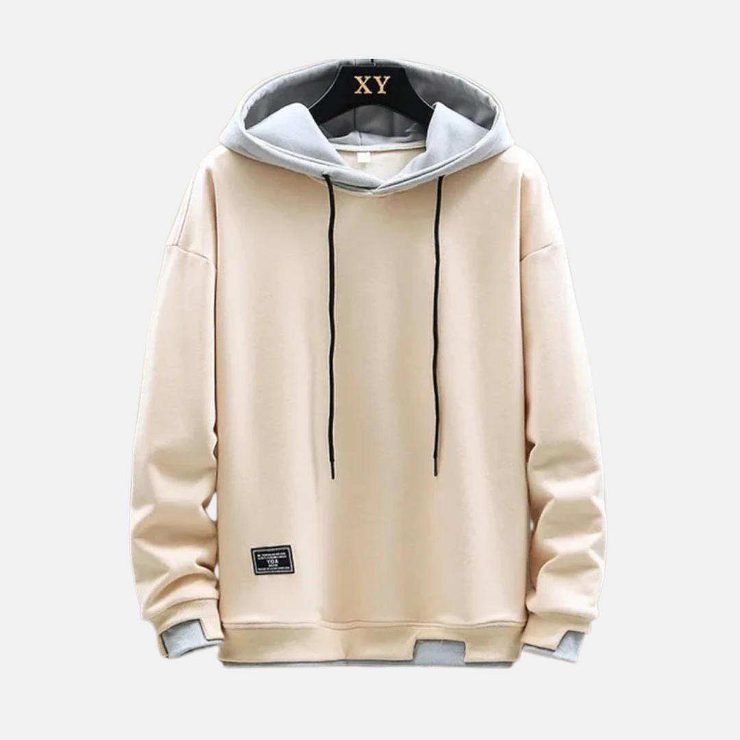 Sweat à capuche homme – Coupe décontractée – Coton mélangé – Capuche à cordon – Bords côtelés