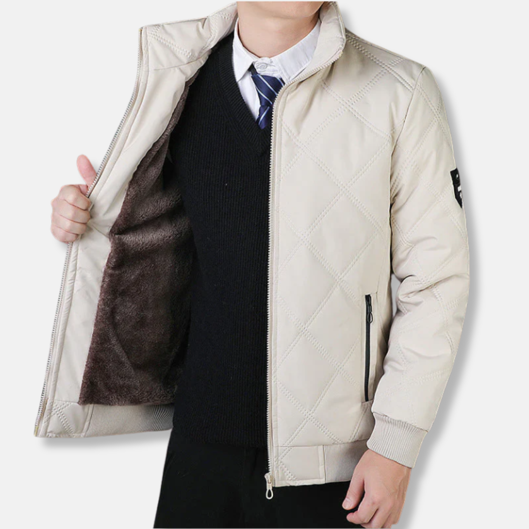 Veste matelassée homme – Coupe régulière – Col montant – Fermeture zippée – Poignets côtelés