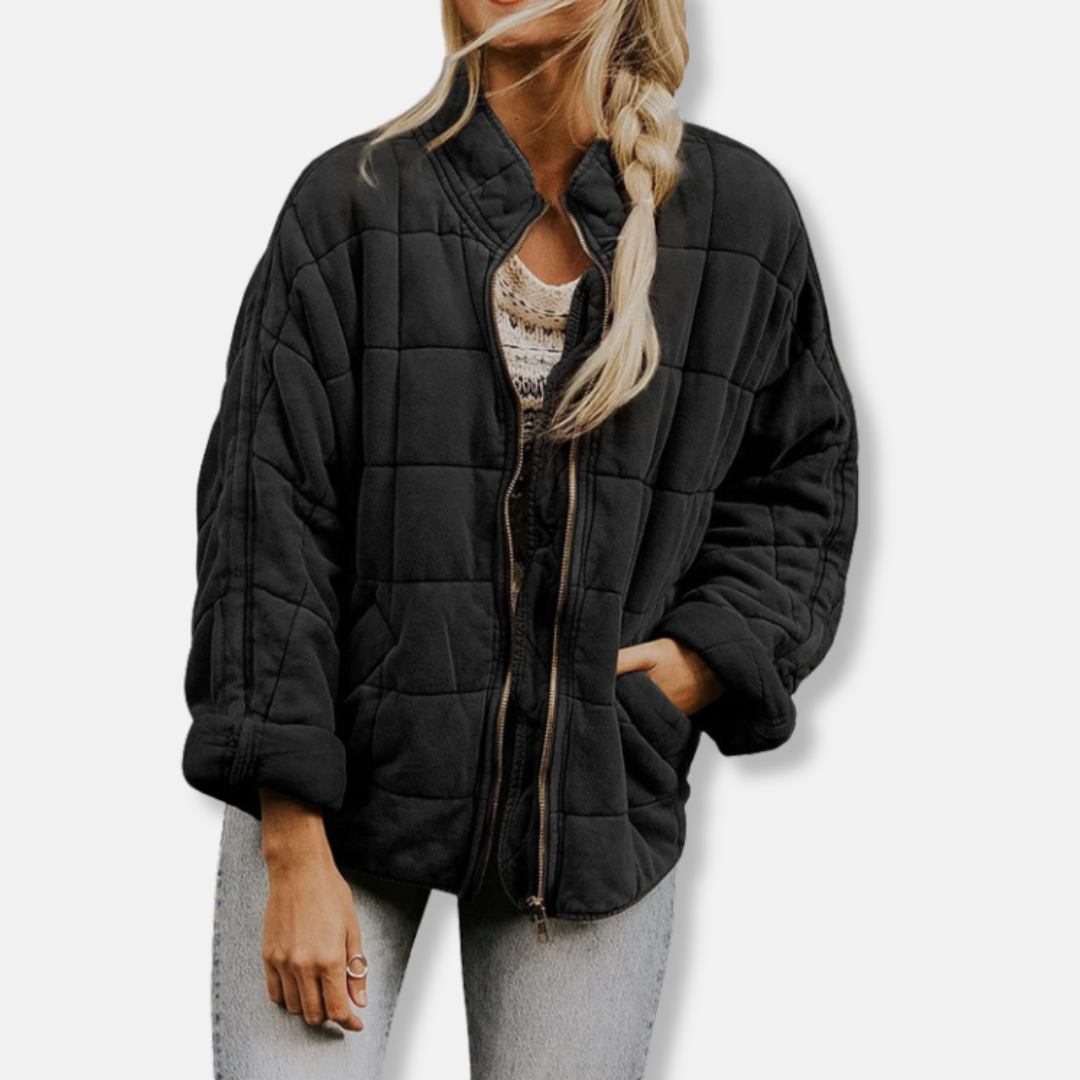 Veste matelassée femme – Coupe décontractée – Col montant – Tissu léger respirant