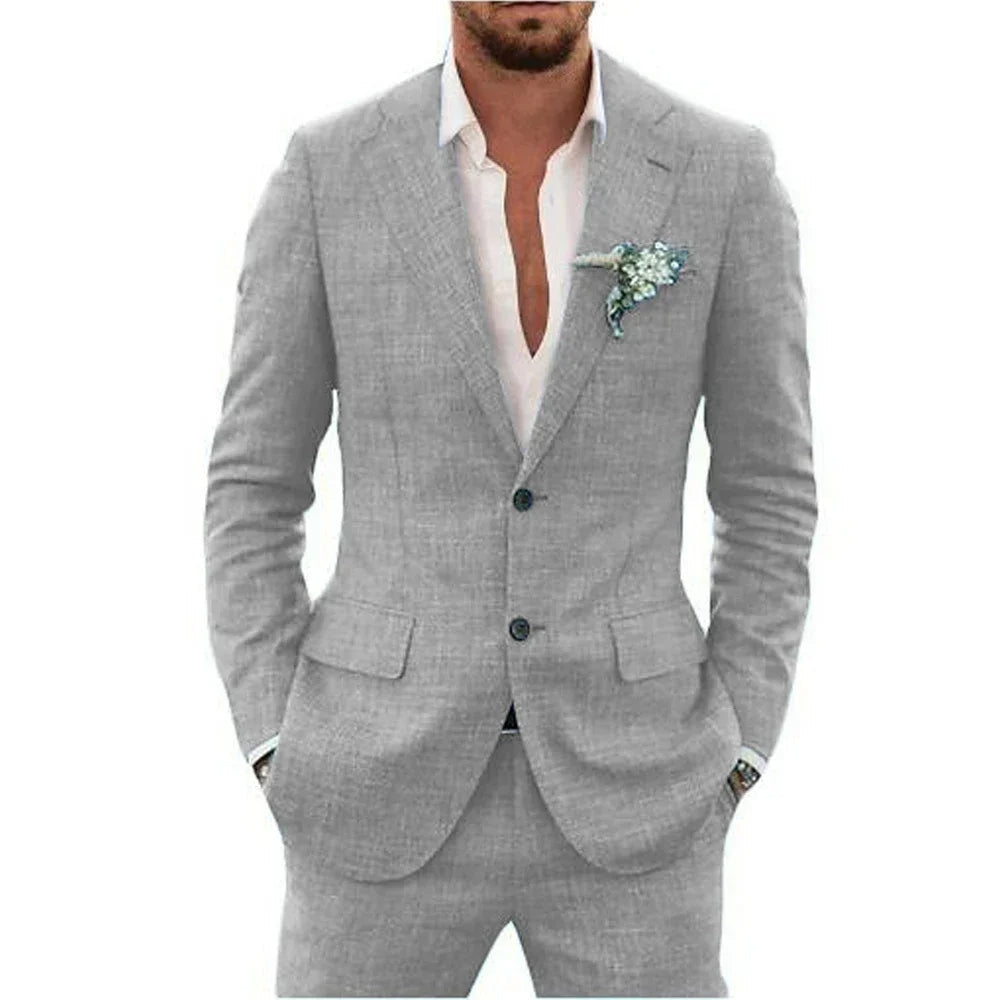 Blazer homme – Coupe slim – Tissu respirant – Deux boutons – Col à revers classique
