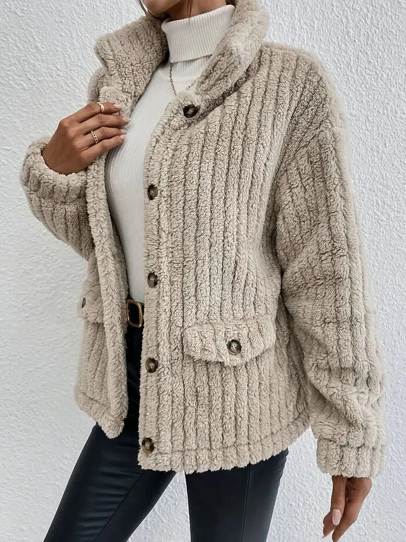 Chandail chaud en tricot ample et pelucheux pour femme