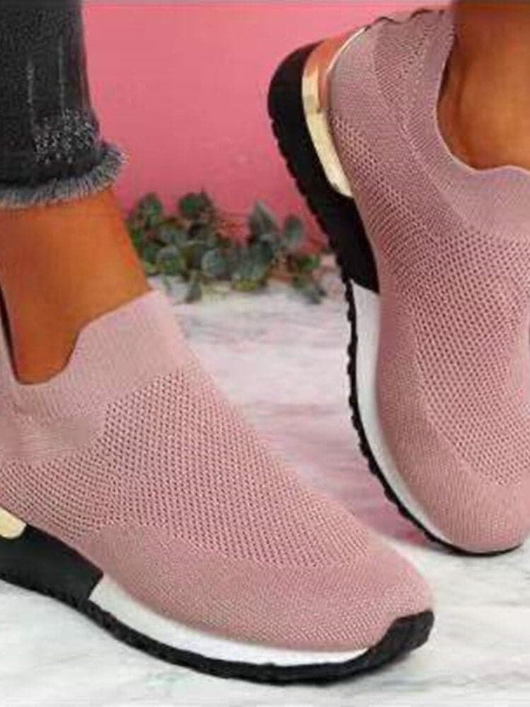 Chaussures Baskets Femme - Tissu Tricoté Respirant - Semelle Confort Légère - Slip-On