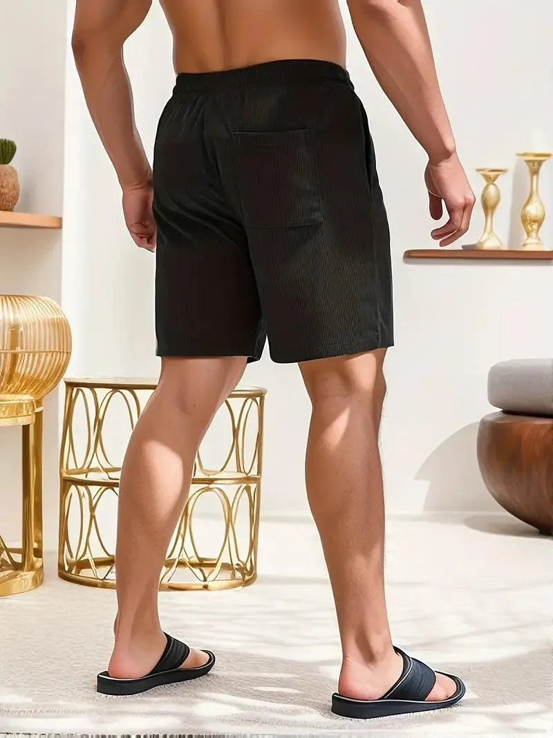 Short Homme - Taille Élastique avec Cordon - Coupe Confortable - Tissu Respirant