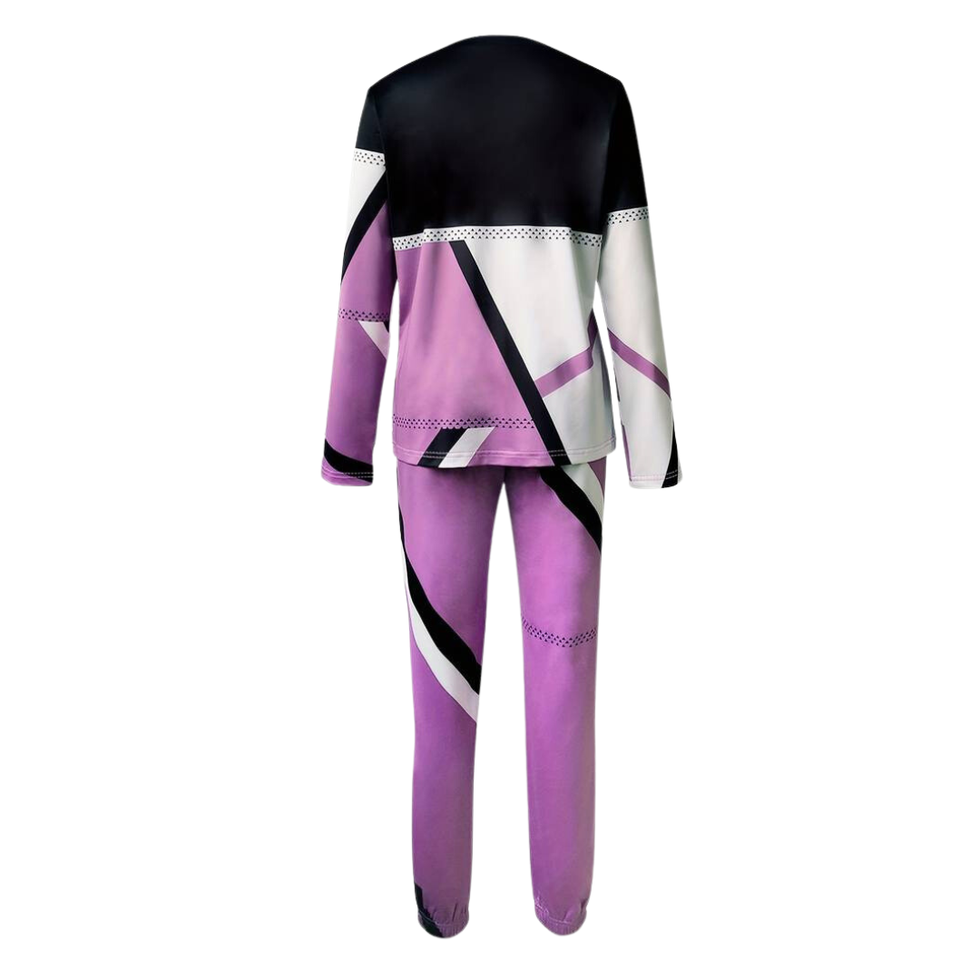 Ensemble 2 pièces : pull-over à manches longues col rond et pantalon taille nouée