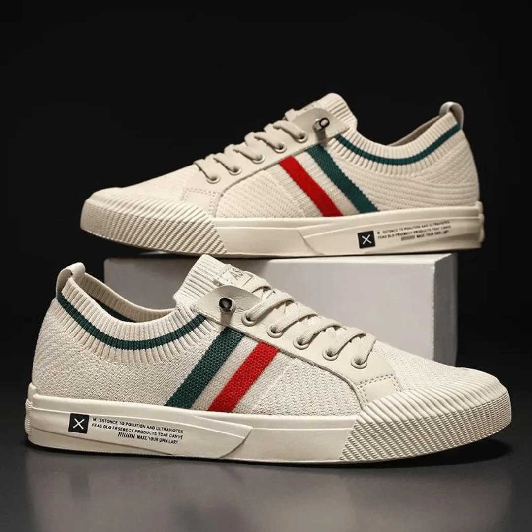 Sneakers Homme - Tricot Respirant - Semelle Caoutchouc Antidérapante - Lacets Ajustables