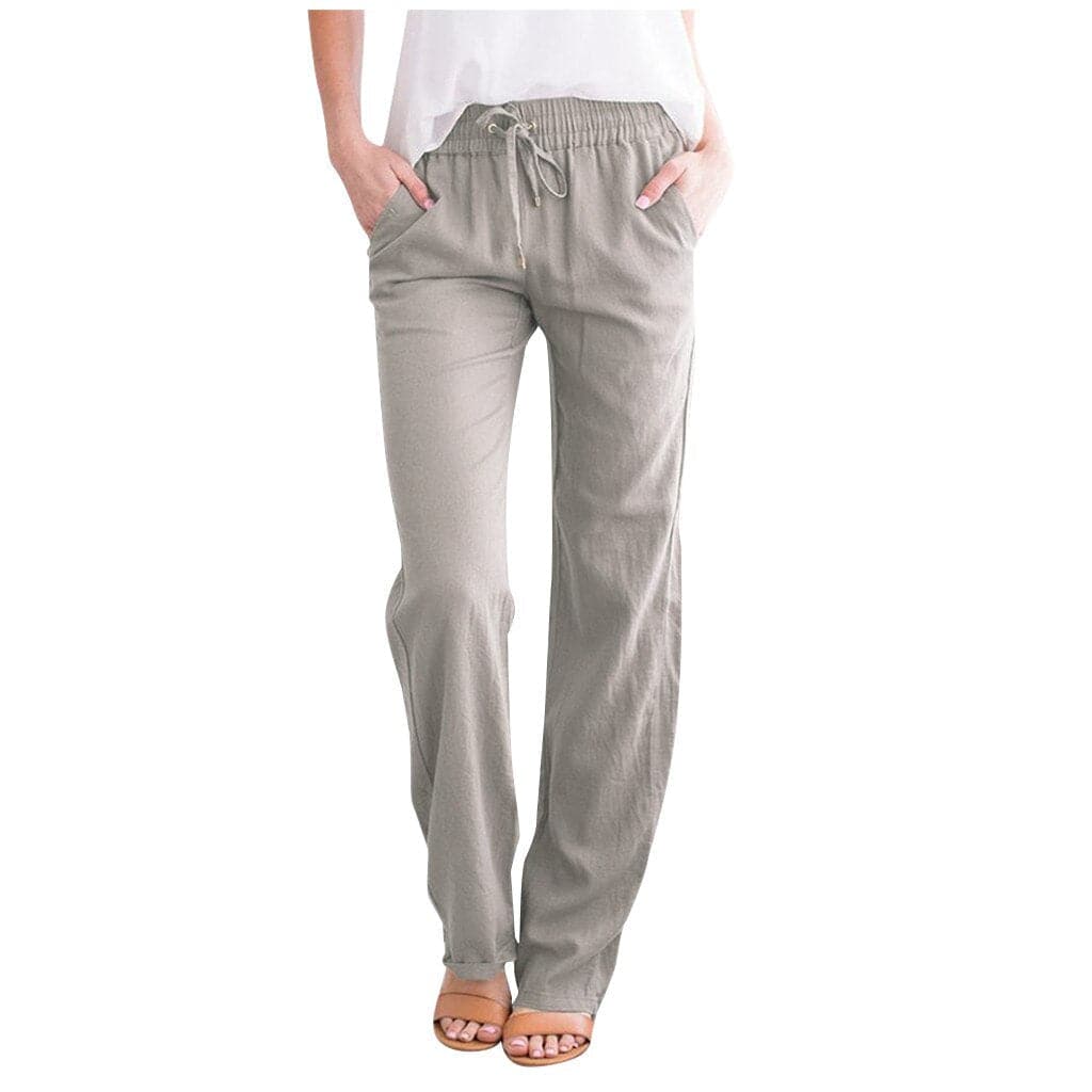 Pantalon Femme - Taille Élastique - Coupe Ample - Tissu Doux et Confortable