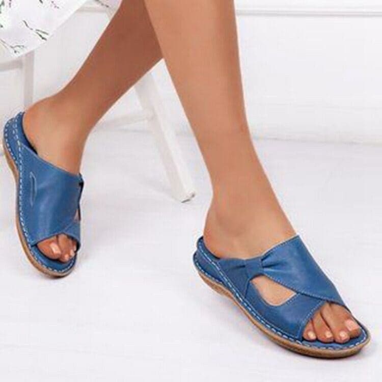 Sandales Femme - Cuir Véritable - Confort Respirant - Semelle Plate Stable