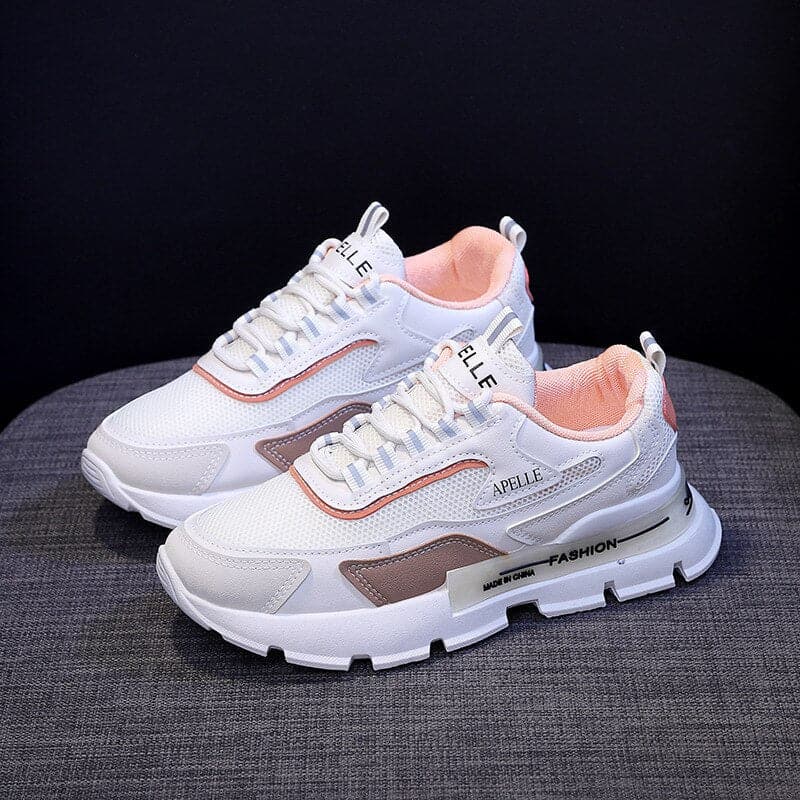Baskets Femme - Semelle Épaisse Confort - Mesh Respirant - Fermeture Lacets Casual