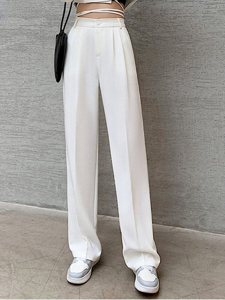 Pantalon Taille Haute Femme - Coupe Moderne Évasée - Élégant et Confortable