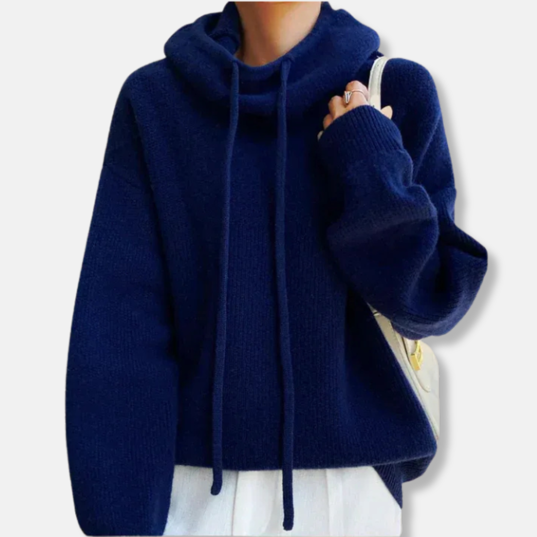 Femme Sweatshirt Tricoté - Maille Douce - Col Bénitier - Manche Longue